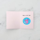 かわいい紫色のピンクの軸表バブルと名前 シーズンカード (内部)