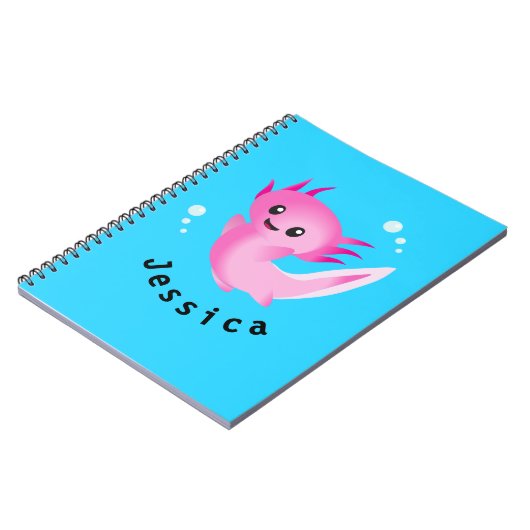 かわいい紫色のピンクの軸表バブルと名前 ノートブック (左側)