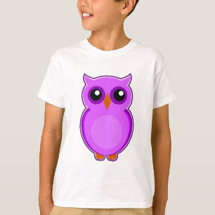 かわいい紫色のフクロウのアニメーションのイラストレーション Tシャツ