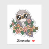 かわいい紫色のフクロウのノートパソコンステッカー シール (シート)