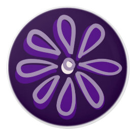 かわいい紫色のフラワードードル セラミックノブ