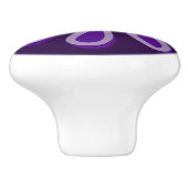 かわいい紫色のフラワードードル セラミックノブ (側面)