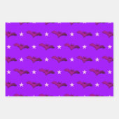 かわいい紫色のブー幽霊ハロウィーントリックまたはトリート ラッピングペーパーシート (正面3)