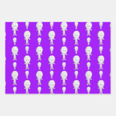 かわいい紫色のブー幽霊ハロウィーントリックまたはトリート ラッピングペーパーシート (正面2)