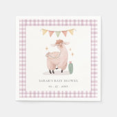 かわいい紫色のプラドサボホラマ赤ちゃんシャワー スタンダードカクテルナプキン (正面)