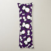 かわいい紫色のペンギンパターン ボディピロー (裏面 (縦))