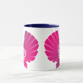 かわいい紫色の七面鳥の形と文字タイポグラフィ マグカップ (中央)