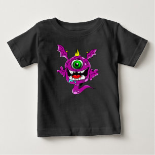 かわいい紫色の人々の食べる人モンスター ベビーTシャツ