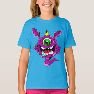 かわいい紫色の人々の食べる人モンスター Tシャツ