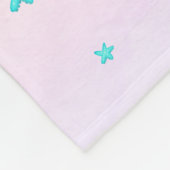 かわいい紫色の人魚のサンゴパーソナライズされたの名前 フリースブランケット (角)