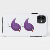 かわいい紫色の小鳥のイラスト Case-Mate iPhoneケース (裏面(横))