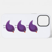 かわいい紫色の小鳥のイラスト iPhoneケース (裏面横)