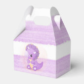 かわいい紫色の恐竜の女の子の赤ちゃんシャワー フェイバーボックス (裏面サイド)