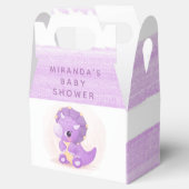 かわいい紫色の恐竜の女の子の赤ちゃんシャワー フェイバーボックス (オープン)