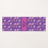 かわいい紫色の日の死んだスカルカスタム ヨガマット (正面(横))