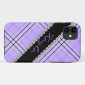 かわいい紫色の格子縞及びラインストーンIの電話5カバー Case-Mate iPhoneケース (裏面(横))