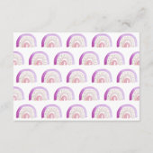 かわいい紫色の水彩虹の赤ちゃんシャワー アドバイスカード (裏面)