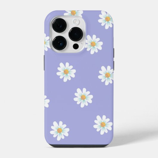 かわいい紫色の花のケース iPhoneケース (裏面)