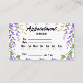 かわいい紫色の花の植物性アポイントメントリマインダー 予約カード (正面)