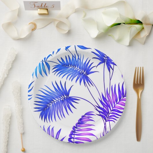 かわいい紫色の花の紙プレート ペーパープレート (ウェディング)