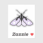 かわいい紫色の蛾のステッカー シール (シート)