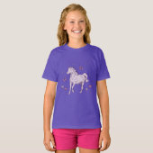 かわいい紫色の馬 Tシャツ (正面フル)