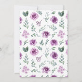 かわいい紫色の高地の牛の赤ちゃんシャワーの招待 招待状 (裏面)