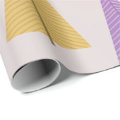 かわいい紫色の黄色のスカンジナビアのクリスマスツリー ラッピングペーパー (ロールコーナー)