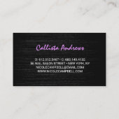 かわいい紫色の黒フェイクグリッター 名刺 (裏面)