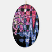 かわいい紫、灰色、黒の水彩画 セラミックオーナメント (左)