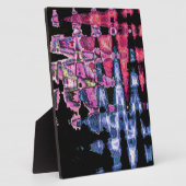 かわいい紫、灰色、黒の水彩画 フォトプラーク (側面)