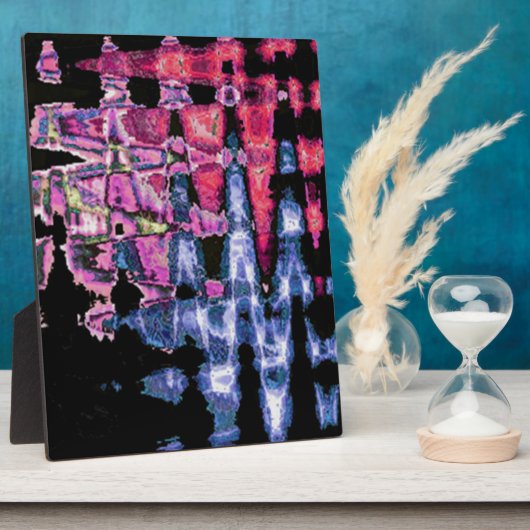 かわいい紫、灰色、黒の水彩画 フォトプラーク (側面)