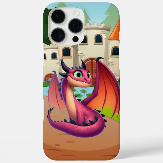 かわいい紫/赤の漫画ドラゴン Case-Mate iPhoneケース (裏面)