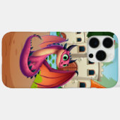 かわいい紫/赤の漫画ドラゴン Case-Mate iPhoneケース (裏面 (横))