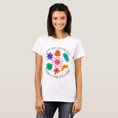 かわいい細菌 科学ラボ ステッカー 微生物学用 Tシャツ (正面フル)