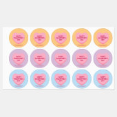 かわいい組み合わせ会話ハートバレンタインデー ラベル (シート)