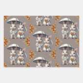 かわいい結婚うさぎカップル ラッピングペーパーシート (正面3)