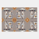 かわいい結婚うさぎカップル ラッピングペーパーシート (正面2)