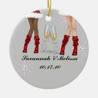 かわいい結婚した; 私達の初めてのクリスマス セラミックオーナメント