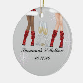 かわいい結婚した; 私達の初めてのクリスマス セラミックオーナメント (左)
