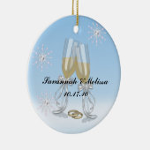 かわいい結婚した; 私達の初めてのクリスマス セラミックオーナメント (右)