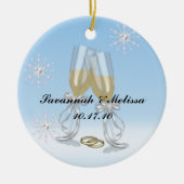 かわいい結婚した; 私達の初めてのクリスマス セラミックオーナメント (正面)