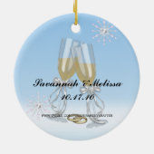 かわいい結婚した; 私達の初めてのクリスマス セラミックオーナメント (裏面)