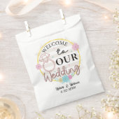 かわいい結婚の歓迎の名前の追加日付 フェイバーバッグ (クリップ留めされた状態)