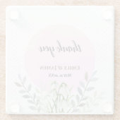 かわいい結婚の白い雪だるまピンクの水玉模様 ガラスコースター (裏面)