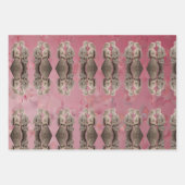 かわいい結婚カップルが手を握り ラッピングペーパーシート (正面2)