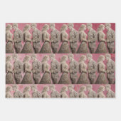 かわいい結婚カップルが手を握り ラッピングペーパーシート (正面)