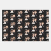 かわいい結婚カップルと幸せなスマイル。 ラッピングペーパーシート (正面3)