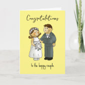 かわいい結婚カップルのお祝い カード (正面)
