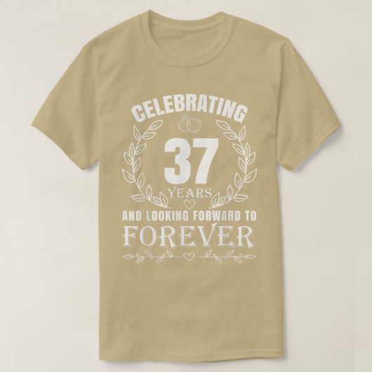 かわいい結婚カップル37周年結婚した Tシャツ (デザイン正面)